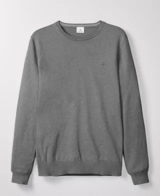 BASEFIELD - NOS Rundhals Pullover arctic grey melange - Gr. - 3XL