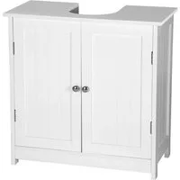 Woltu Waschbeckenunterschrank (1-St) Badezimmerschrank mit 2 Türen, 60x60x30cm, Holz