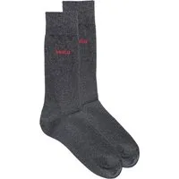 HUGO Businesssocken 2P RS UNI CC (Packung, 2-Paar, 2er Pack) mit kontrastfarbenem HUGO Logo-Schriftzug