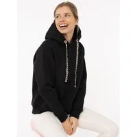 Zwillingsherz Hoodie "Nelina" mit Leo Band und schlichter Stickerei "Stay Wild", Kapuze