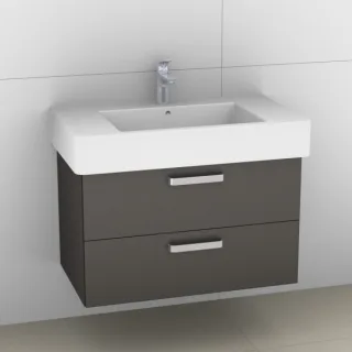 Artiqua 411 Waschtischunterschrank für Vero 032985 Stahlgrau Metallic, 411-WU2L-D06-7141-88 411-WU2L-D06-7141-88