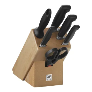 ZWILLING VIER STERNE 7-tlg, Messerblockset, Natur
