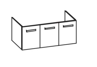 Artiqua 411 Waschtischunterschrank für My by Starck 233612 Weiß Glanz, 411-WU3T-D56-7050-68 411-WU3T-D56-7050-68