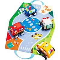 Hape Spielzeug-Auto Plüschauto-Set mit Rückziehmotor, (Set)