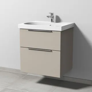 Sanipa 3way Waschtischunterbau zu Geberit Acanto Waschtisch mit 2 Auszügen, Kaschmir-Matt UP4151U