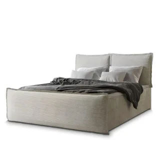 Masseno Boxbett, Creme, Holz, H2 + H3, 140x200 cm, Schlafzimmer, Betten, Boxspringbetten
