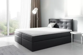 Boxspringbett Schlafzimmerbett PARLA 160x200cm Kunstleder Schwarz