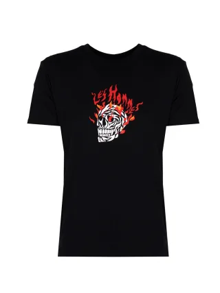 Les Hommes T-Shirt On Fire Herren schwarz