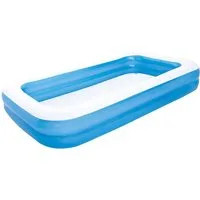 Bestway Rechteckpool Family Pool Blue Rectangular, 305 x 183 x 46 cm, Strapazierfähig, stabile I-Beam Konstruktion