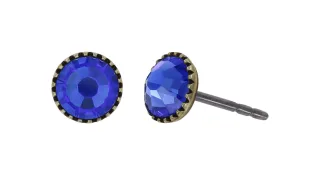 konplott - Ohrstecker - Black Jack blau/gold