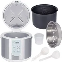 KeMar Kitchenware Reiskocher KRC-130, 700 W, 4 Programme, Innendeckel Edelstahl, Warmhalteprogramm, Softtouch