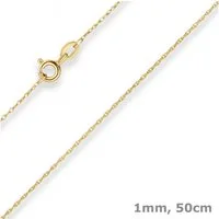 Schmuck Krone Goldkette 1mm Doppelankerkette aus 333 Gelbgold 50cm, Gold 333