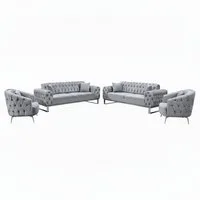 Palms-Store Sofa Set Jumeirah 3-Sitzer+2-Sitzer+Sessel in Samtstoff, Spar-Set, in 5 Stofffarben erhältlich