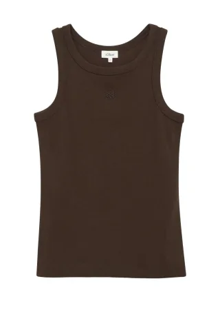 s.Oliver Red Label - Geripptes Top braun - Gr. - 36