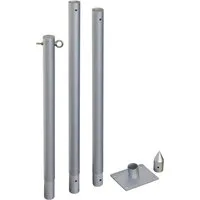 Windhager Sonnensegelmast Set Basic aus Aluminium, zubehör für Sonnensegel, 243 cm Höhe, (1-St), Mast inkl. Terrassenhalter, geeignet für Sonnensegel bis max. 20 m²