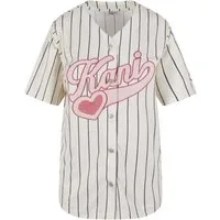 Karl Kani Langarmhemd Karl Kani Varsity Heart Pinstripe Baseball Shirt