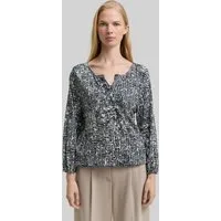 TOM TAILOR 3/4-Arm-Shirt T-Shirt Crinkle Blusenshirt mit Muster