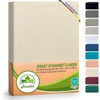 leevitex® Spannbettlaken Luxus, verschiedene Größen, Stoffgewicht 250 g/m², 40 cm Steghöhe, Jersey-Elasthan, Gummizug: rundum, (1 Stück), verschiedene Farben, OEKO-TEX® STANDARD 100 zertifiziert