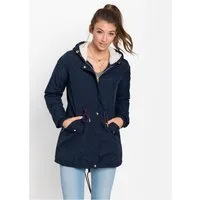 bonprix Parka modischer Stil, mit Teddy-Fleece, mit Kapuze, lockere Passform