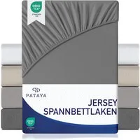 Pataya Spannbettlaken Jersey Bettlaken, bis zu 25cm Höhe, (1 Stück), Premium, Rundumgummi, atmungsaktiv, hautfreundlich