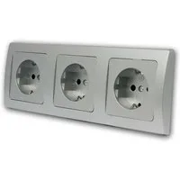 ChiliTec DELPHI Set "Beginner 3S" silber, 3-fach Steckdose Unterputzschalter