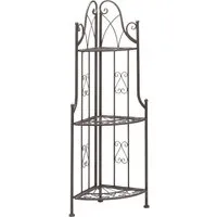 Dehner Blumenständer Eckregal Antik, 46 x 32 x 117.5 cm, Metall, Vintage Regal aus hochwertigem, robustem Eisen