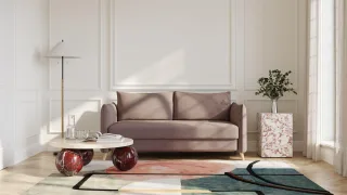 BRUNO Schlafsofa 160cm in Braun | Pillow | stabiles Massivholz & Boxspringkomfort