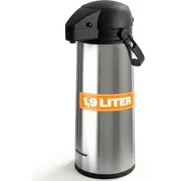 EUROHOME Pump-Isolierkanne Airpot Pumpkanne Edelstahl für 1,9 Liter mit Tragegriff, 1,9 l, (1-St., Thermoskanne 35 cm hoch), Isolierkanne mit Pumpfunktion - Pumpkannen