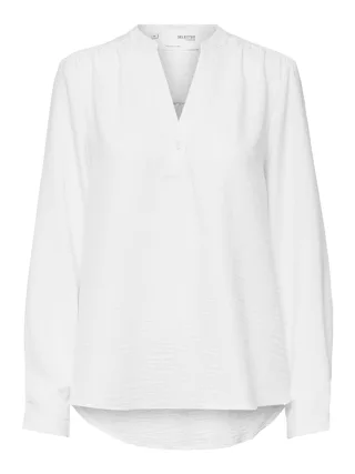 selected men - Langarm Bluse weiß - Gr. - 38