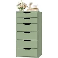 Homfa Kommode Schubladenschrank, Schubladenkommode, Aktenschrank, mit 6 Schubladen, 45x40x90,5 cm, Grün