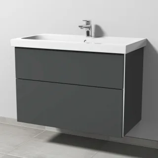 Sanipa 3way Waschtischunterbau zu Geberit iCon Light Waschtisch mit 2 Auszügen, Anthrazit-Matt BR57522