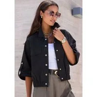 LASCANA Blouson aus leichter Webware mit 3/4-Ärmeln Sommerjacke, leichte Übergangsjacke, Safarijacke, kurze Blousonjacke