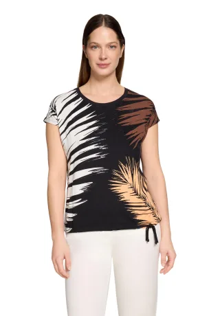 betty barclay - so cosy - - Casual-Shirt Schwarz/Braun - Gr. - 40