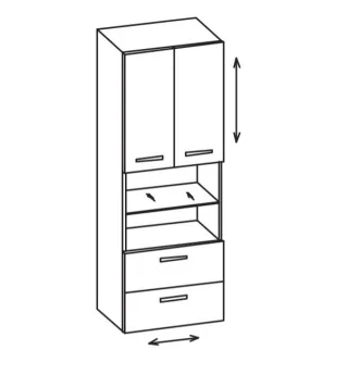Artiqua 400 Variabler Midischrank, Oxid Dunkelgrau quer, 400-MVL-2-60-7184-723 400-MVL-2-60-7184-723