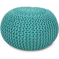 Amagohome Sitzhocker Sitzpouf Strickhocker Pouf Ø45 H30cm Bodenkissen Indoor Baumwolle recy