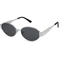 LuxusKollektion Retrosonnenbrille Sonnenbrille Retro Damen Herren Oval Metal UV400 SJ1217 Silbergrau
