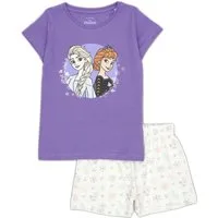 Disney Frozen Shorty kurzer Schlafanzug Pyjama Frozen - Die Eiskönigin Anna und Elsa