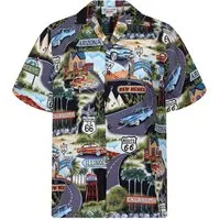 Pacific Legend Hawaiihemd "Breite Straße" Herren Kurzarm Baumwolle Kokosknöpfe Original Hawaii