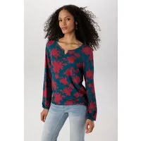 Aniston SELECTED Langarmshirt mit Cut-out und malerischen, floralem Druck - NEUE KOLLEKTION