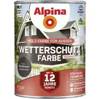 Alpina Holzschutzlasur Alpina Wetterschutzfarbe 2,5 L graubraun