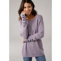Laura Scott Strickpullover Übergangspullover aus Grobstrick, mit Zierknöpfen