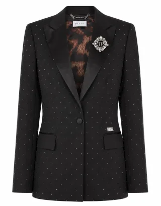 Boyfriend Fit Blazer Crystal Strass