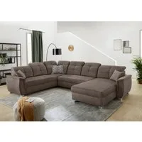 Jockenhöfer Gruppe Wohnlandschaft Livorno U-Form, B: 354 cm, mit Bettfunktion, Bettkasten, Kopfteilverstellung & Zierkissen