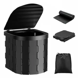 Xmund Portable Outdoor Toilet Folding Car Toilet Travel Self-driving Tour Bucket Toilet Seat Emergency Toilets for Adult