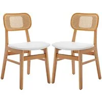 WAHSON OFFICE CHAIRS Esszimmerstuhl Rattansessel 2/4er Set, Küchenstuhl