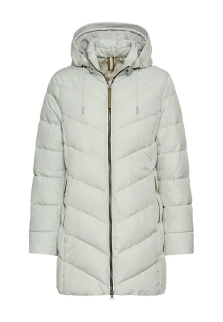 camel active - Wattierte Jacke mit abnehmbarer Kapuze light sage - Gr. - 42
