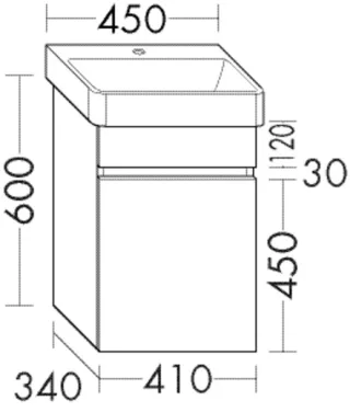 Burgbad Waschtischunterschrank System 30 Preisgruppe 4 Sana 600x410x340 Eiche Hellgrau WZAC041RF6332