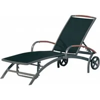 Inko Gartenlounge-Sessel Inko Sonnenliege Frisco Alu/Textilen Rollliege 183x71x34cm 3 Farben