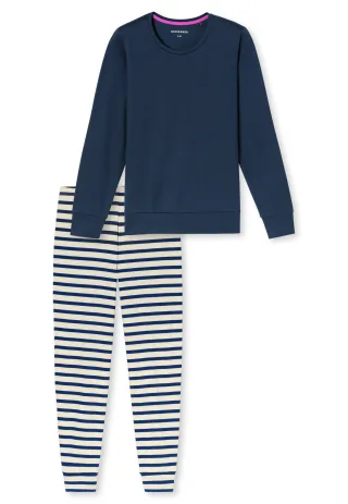 SCHIESSER - Schlafanzug lang deep blue - Gr. - 40
