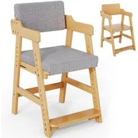 TLGREEN Kinderstuhl Höhenverstellbarer Kinderstuhl aus Buche (Mitwachsender Kinderstuhl für Kinder ab 3 Jahren), Stabiler Essstuhl & Schreibtischstuhl bis 120 kg
